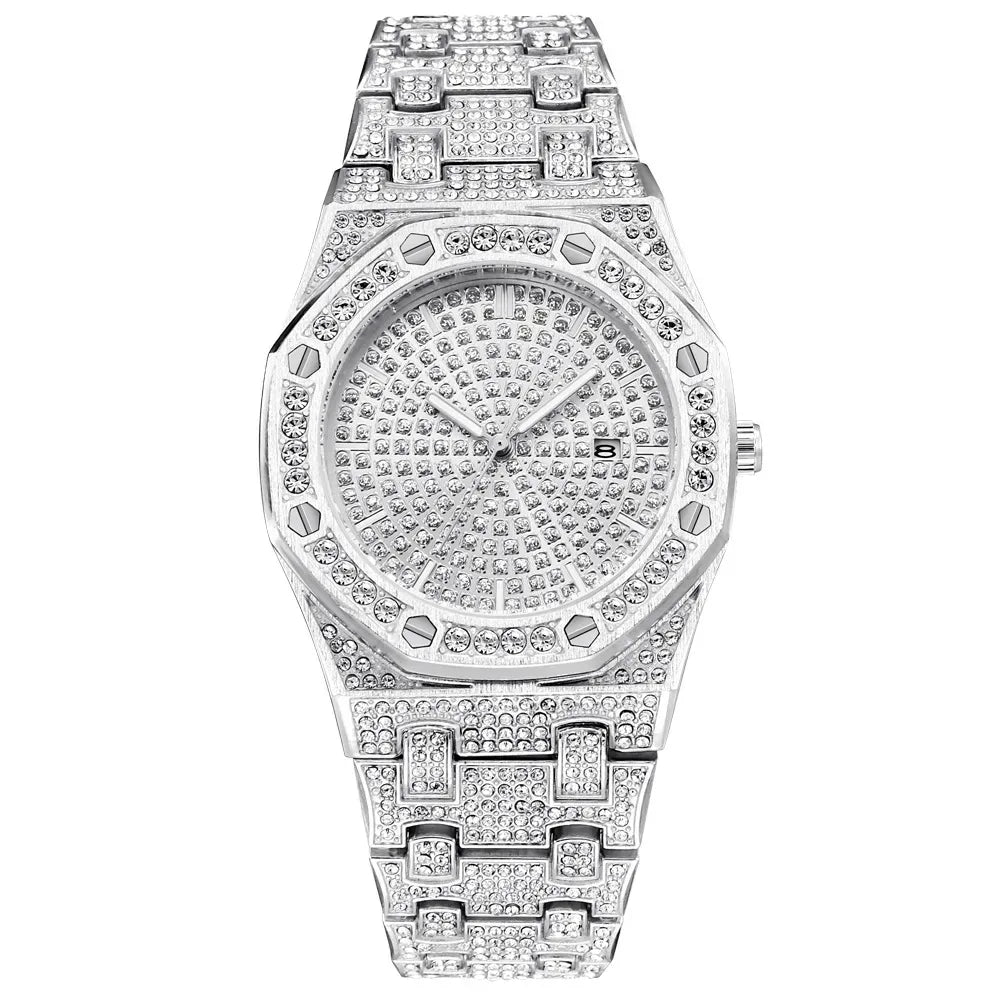 Luxury Full Iced Out Watch for Men | New Top Brand Hip Hop Quartz Wristwatch | Male Gold Silver Clock | 2026 Relogio Masculino | Drop Shipping | Caratix - CaratixJewelry